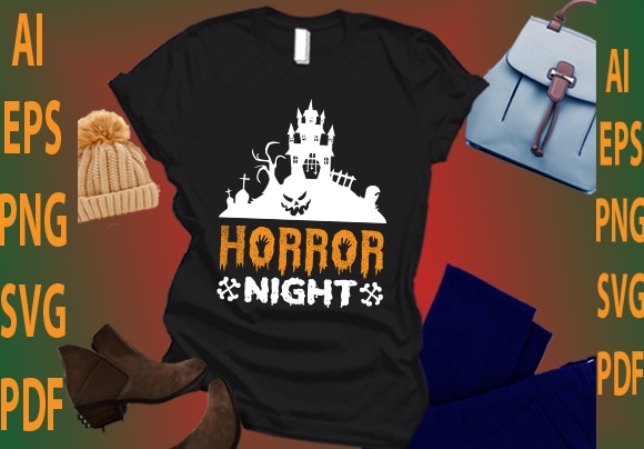 Horror night graphic t shirt