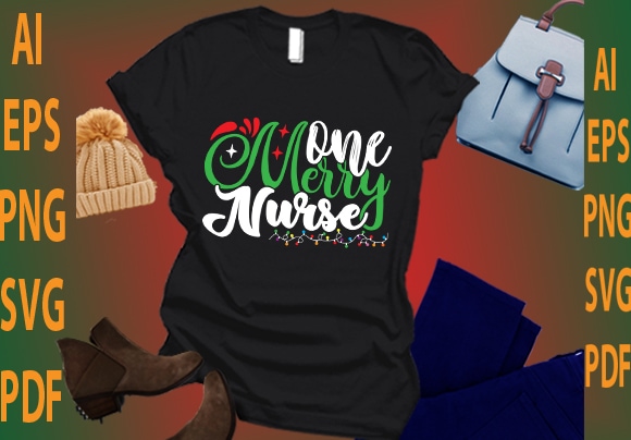One merry nurse t shirt design online