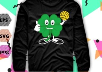 Volleyball Love cartoon funny Heart Shamrock St Patrick’s Day Gift T-Shirt design svg, Volleyball Love cartoon funny Heart png, Volleyball, Love, cartoon, funny, Heart, Shamrock, St Patrick’s Day