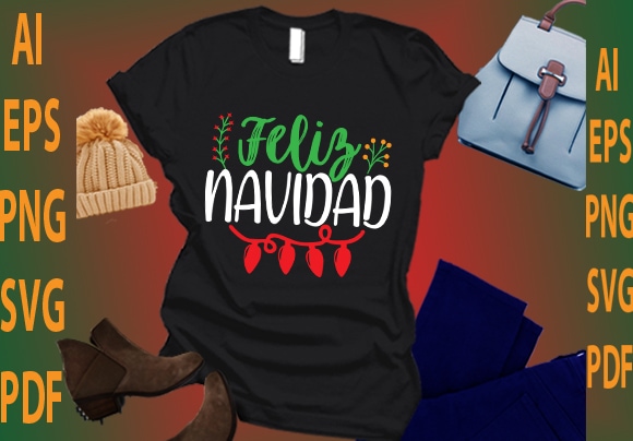 Feliz navidad t shirt graphic design