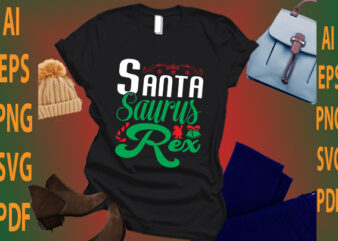 Santa saurus rex t shirt template vector