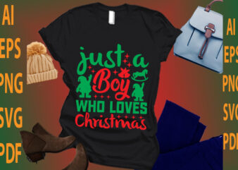 just a boy who loves Christmas vector clipart
