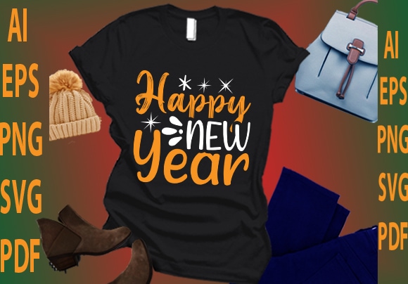 Happy new year graphic t shirt