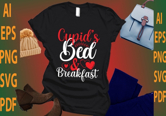 Cupid’s bed and breakfast t shirt vector file
