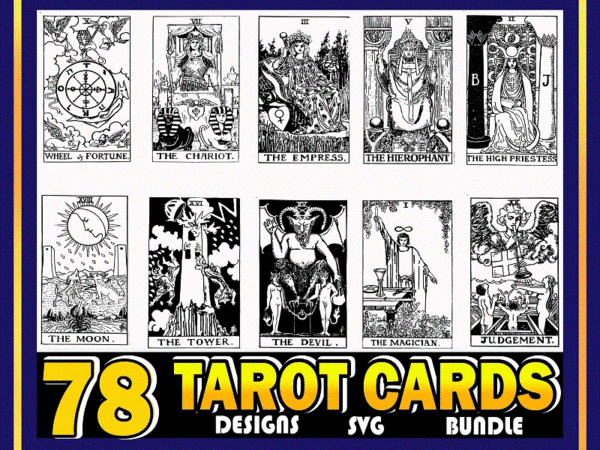Bundle 78 designs tarot cards svg printable incl, minor arcana, divination new age for shirts wall art, cricut files, instant download print 862116484