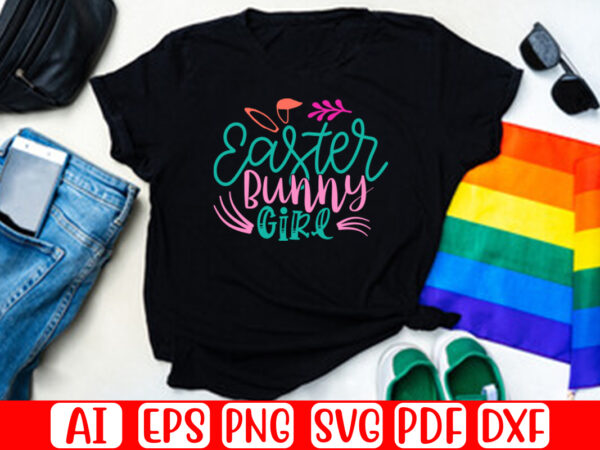 Easter bunny girl – easter t-shirt and svg design