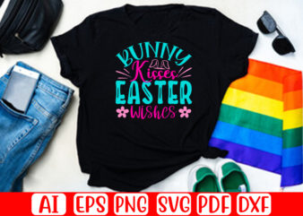 Bunny Kisses Easter Wishes t shirt template