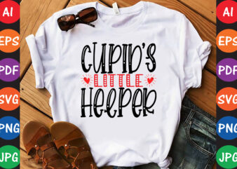 Cupid’s Little Helper – Valentine T-shirt And SVG Design