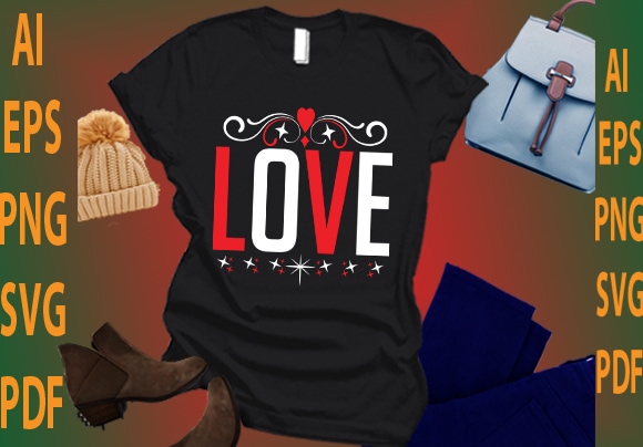 Love t shirt vector graphic