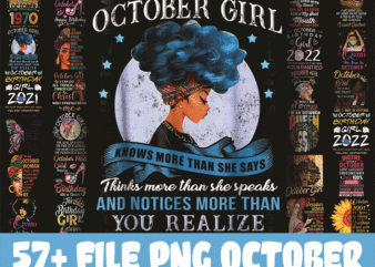 57 Designs October PNG Bundle, A Queen Was Born In October Birthday PNG, In October We Wear Pink Png, October Girls Png, Digital Download 868498130