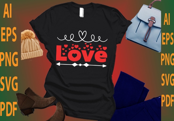 Love t shirt vector graphic