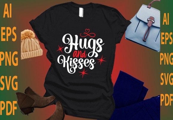 Hugs and kisses graphic t shirt