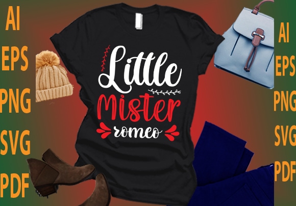 Little mister romeo t shirt vector graphic