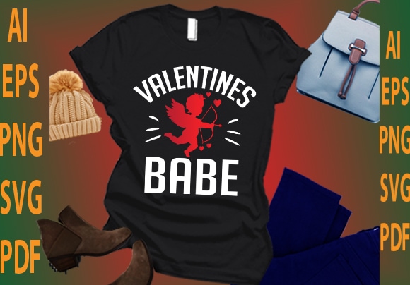 Valentines babe t shirt vector art