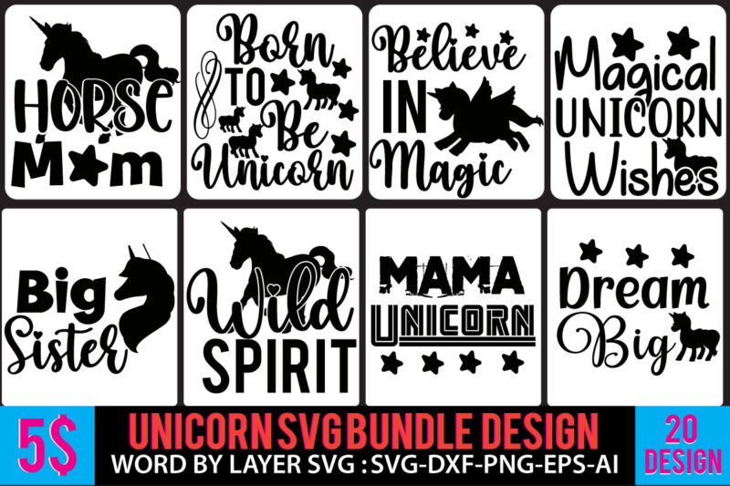 Unicorn T Shirt Bundle,Unicorn Svg Bundle,Unicorn Svg Bundle Quotes,Horse T Shirt DesignBundle,Horse Svg Bundle