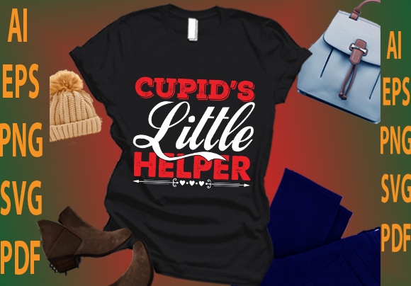 Cupid’s little helper t shirt vector file