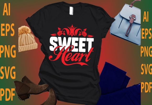 Sweet heart t shirt template vector