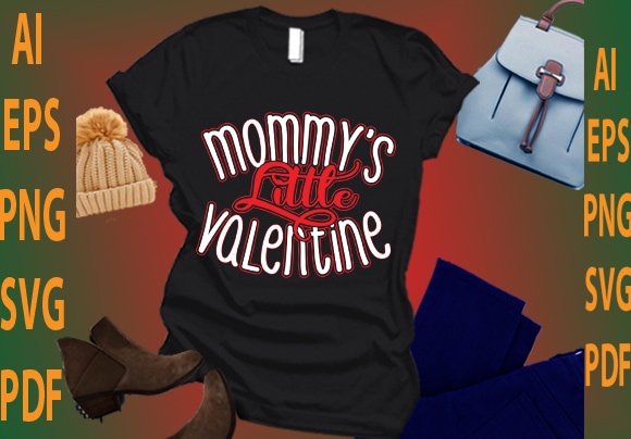 Mommy’s little valentine t shirt designs for sale