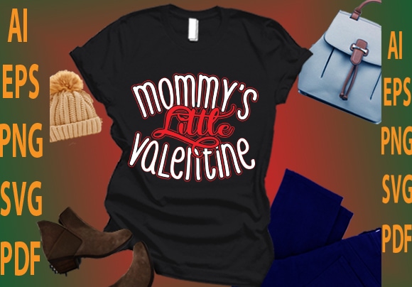 Mommy’s little valentine t shirt designs for sale