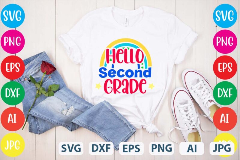 Hello Second Grade svg vector for t-shirt