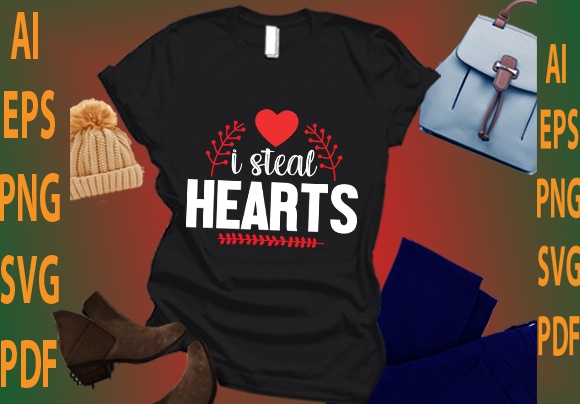 I steal hearts t shirt design for sale
