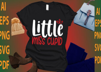 little miss cupid t shirt vector graphic