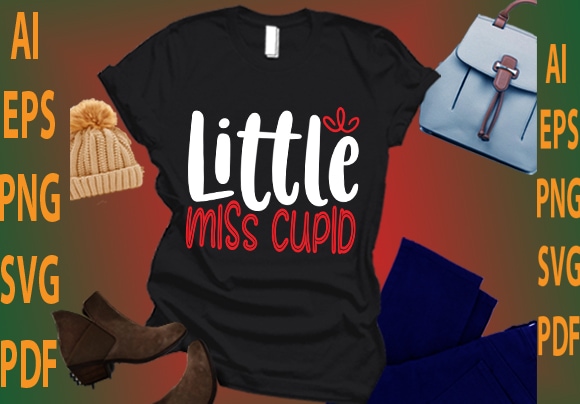 Little miss cupid t shirt vector graphic