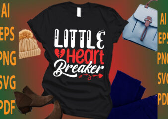 little heart breaker t shirt vector graphic