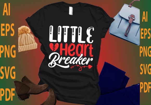 Little heart breaker t shirt vector graphic