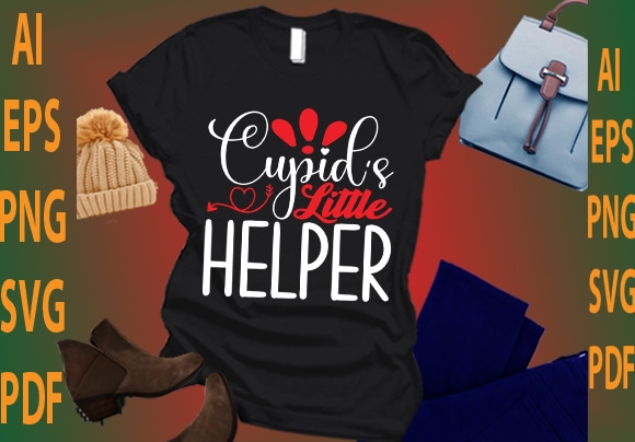 Cupid’s little helper t shirt vector file