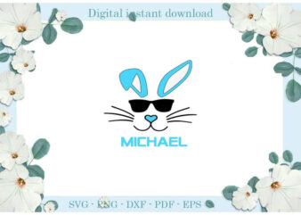 Easter Day Gift, Cool Bunny Boy Name Diy Crafts Svg Files For Cricut, Silhouette Sublimation Files, Cameo Htv Print vector clipart