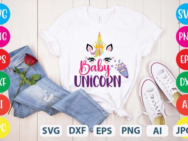 Baby unicorn svg vector for t-shirt