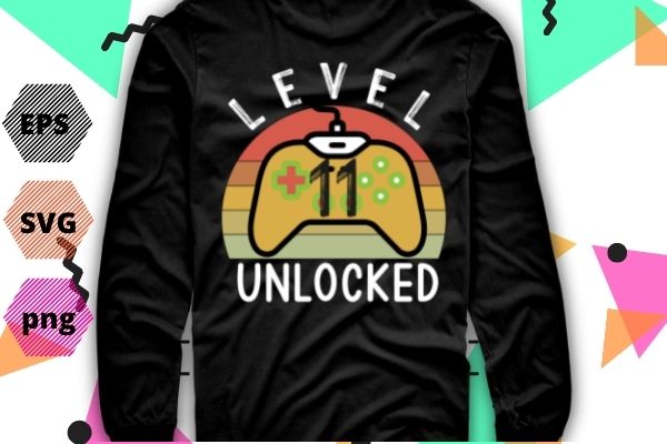 Vintage sunset level 11 unlocked video game 11 years old t-shirt design svg, vintage, sunset, level 11 unlocked, video game, 11 years old, t-shirt design vector eps Vintage sunset level 11 unlocked video game 11 years old t-shirt design svg, vintage, sunset, level 11 unlocked, video game, 11 years old, t-shirt design vector eps