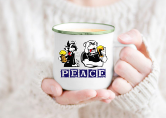 Peace Cat & Dog Friends SVG Sublimation Files t shirt illustration