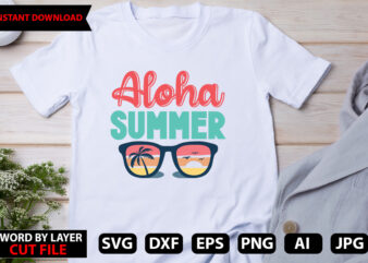Aloha summer t-shirt design,Hello Summer Tshirt Design, png download, t shirt graphic, png download, digital download, sublimation