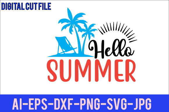 Hello summer svg design