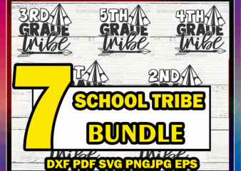 School Tribes SVG Bundle, 1st Grade – 2nd Grade – 3rd Grade – 4th Grade – 5th Grade Tribe, School Tribe, Kindergarten Tribe, Commercial Use 813810562