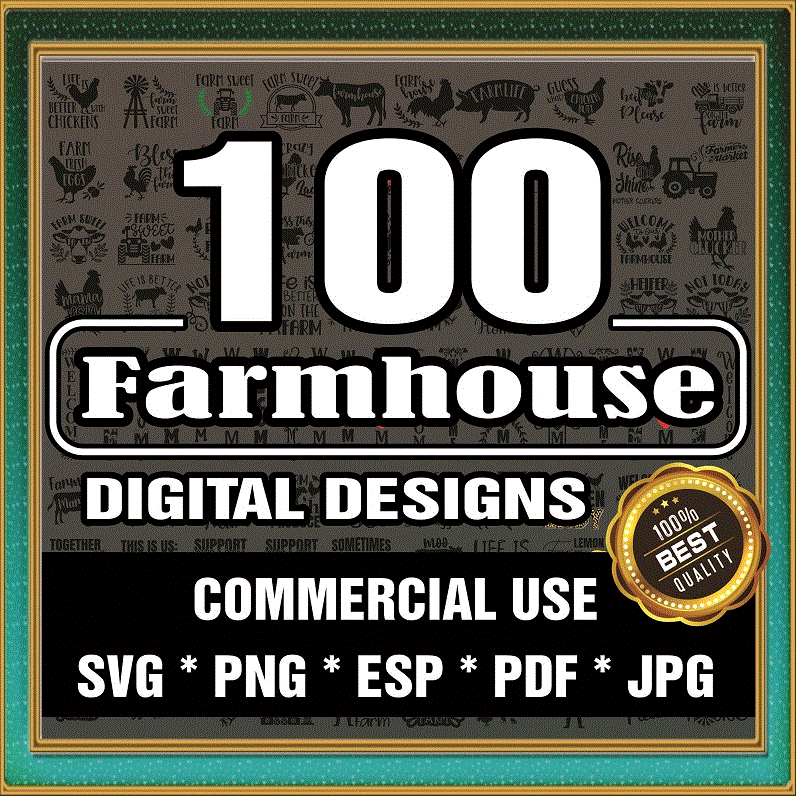 Bundle 100 Farmhouse SVG, Chicken Svg, Farm Life Svg, Farm Life Svg, Farm Clipart, Svg Cut Files, Digital Download 827950873