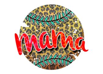 Leopard Baseball Mama Tshirt Design