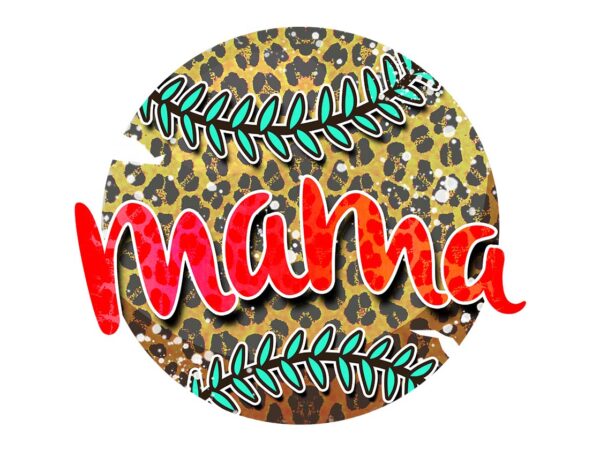Leopard baseball mama tshirt design