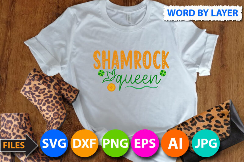 Shamrock queen Svg Design