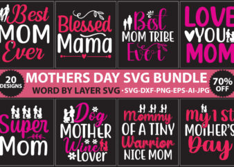 Mothers Day t-shirt design bundle,Mothers Day SVG Bundle, mom life svg, Mother’s Day, mama svg, Mommy and Me svg, mum svg, Silhouette, Cut Files for Cricut,Mom svg bundle, Mothers day