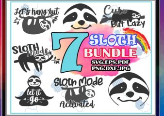 Bundle 7 Sloth SVG Bundle, Funny Cute Sloth Designs, Sloth Cut File, SVG Cut File, Commercial Use, Printable Vector, Instant Download 689314800
