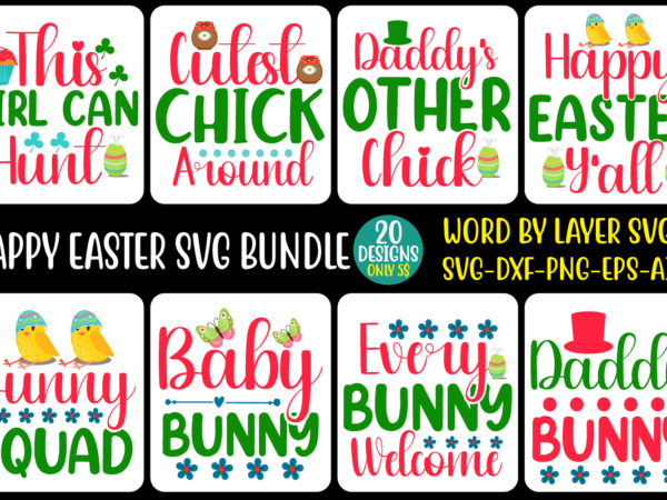 Happy easter svg bundle vol 4 graphic t shirt