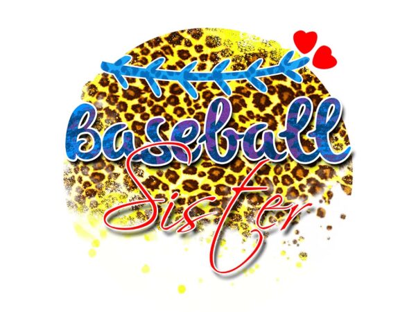 Leopard baseball sister tshirt design