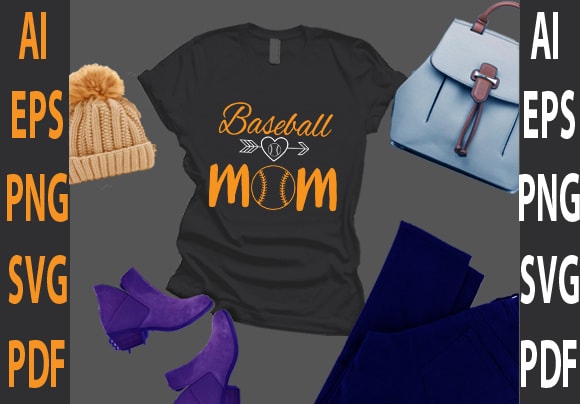 Baseball mom t shirt template