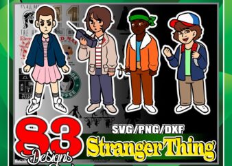 83 Stranger Things Bundle svg Designs, Stranger Things Labels, Alien png, dxf, Bundle svg, File for cut in silhouette, Digital Download 1005025430