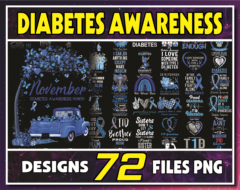 Bundle 72 Diabetes Awareness png, Peace Love Cure png, Faith Sunflower png, Blue Elephant Sunflower Ribbon, Instant Download 907891208