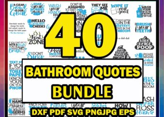 40 Funny Bathroom Bundle, Bathroom Cut File, Funny Bathroom Clipart, Bathroom Quotes, Printable Vector, Commercial Use, Instant Download 781868588