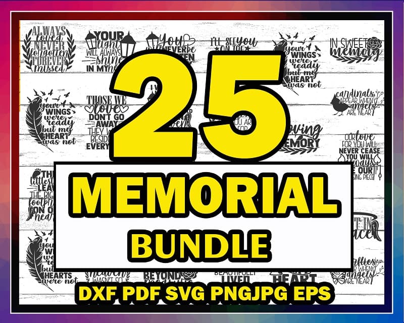 Memorial SVG Bundle, Memorial SVG Cut Files, Vector Clipart, In Memory Of, Memorial Decoration, Rip, Commercial Use, Instant Download 782857210